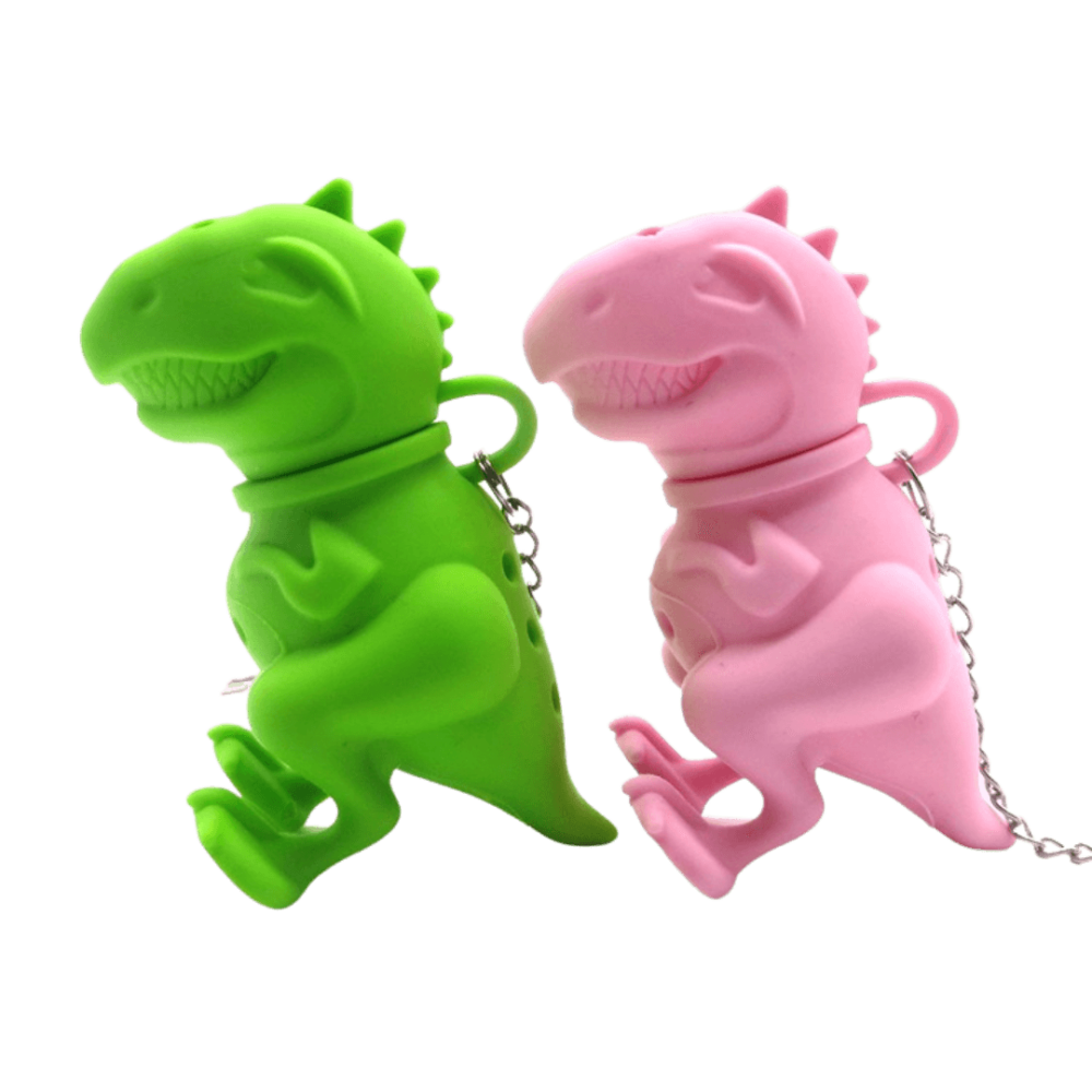 Grøn og pink Dino te infuser