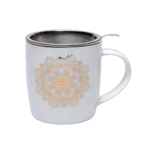 Hvidt krus med Mandala motiv