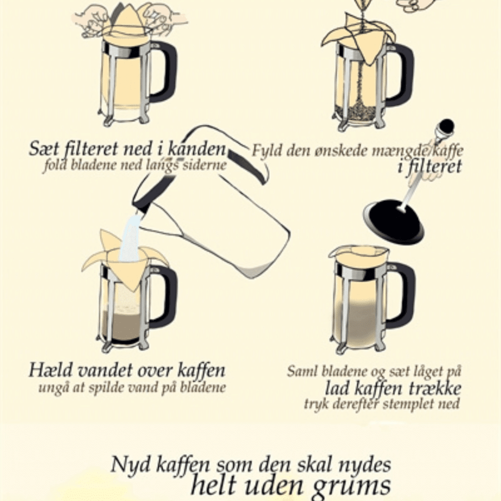 Vejledning til Caffi kaffefilter til stempelkander