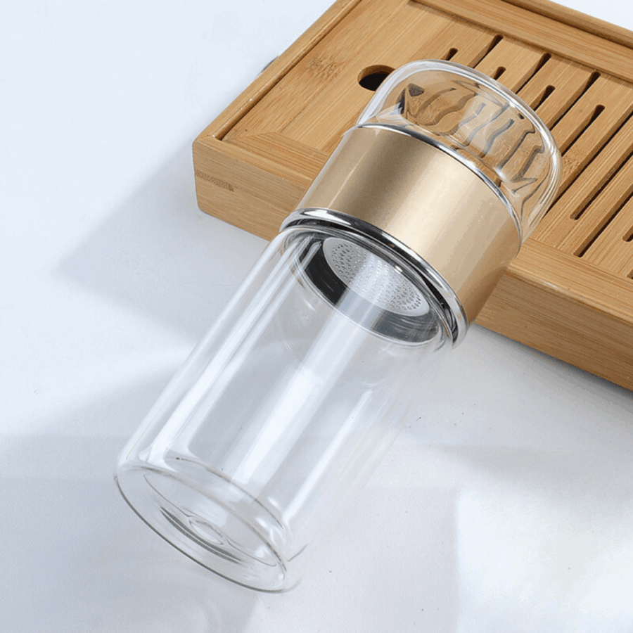Te glas flaske med infuser 380ml.
