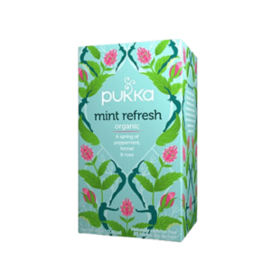 Mint refresh te fra Pukka i en pakke med 20 breve