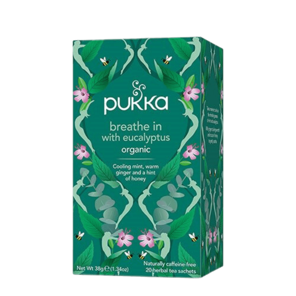 Økologisk Breathe In te fra Pukka i en pakke med 20 breve