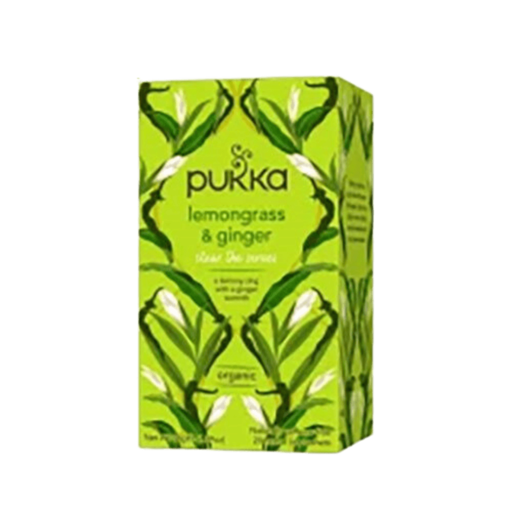 Økologisk lemongrass og ginger te fra Pukka i pakke med 20 breve