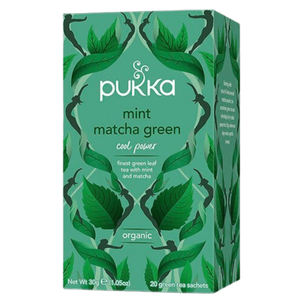 Økologisk grøn Matcha te fra Pukka i en pakke med 20 breve