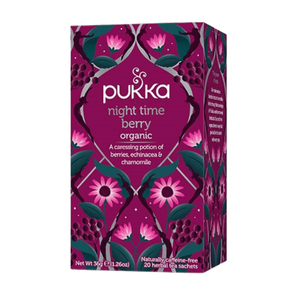 Økologisk Night Time Berry te fra Pukka i en pakke med 20 breve