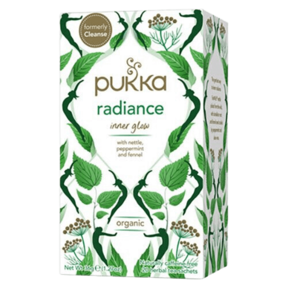 Økologisk Radiance te fra Pukka i en pakke med 20 breve
