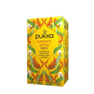 Økologisk Turmeric Active te fra Pukka i en pakke med 20 breve