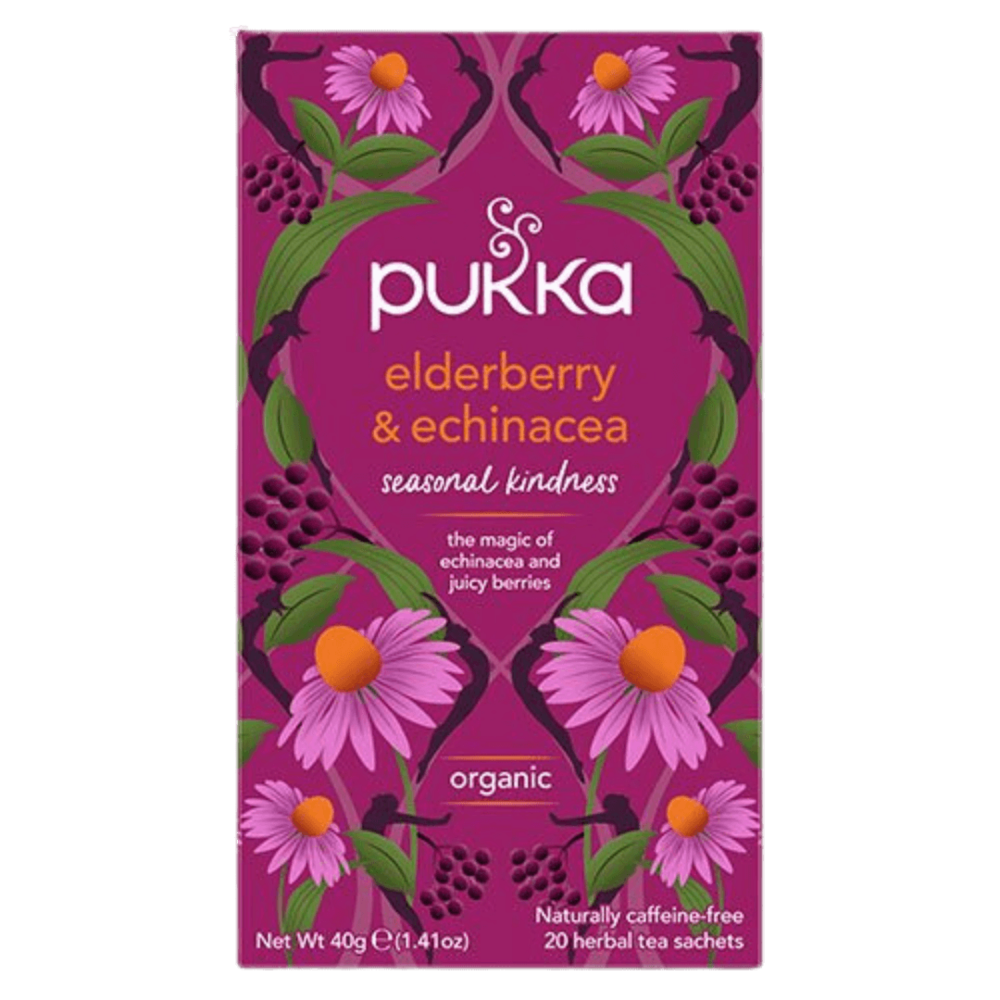 Elderberry og Echinacea te fra Pukka i en pakke