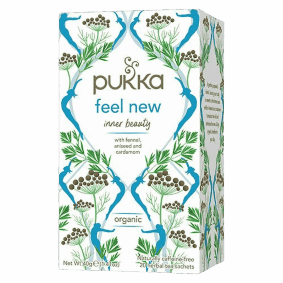 Pukka Feel new te i en æske med 20 teposer