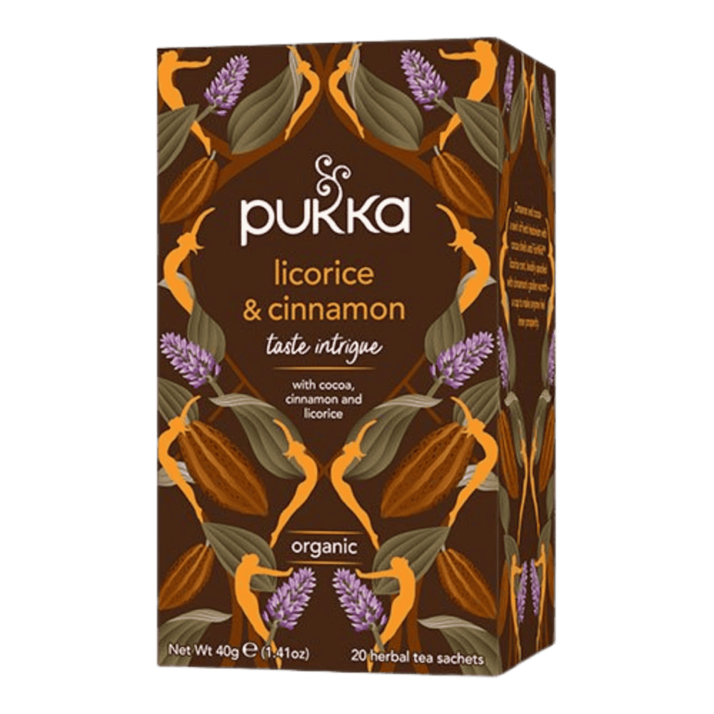 Pukka Licorice og Cinnemon te i en æske