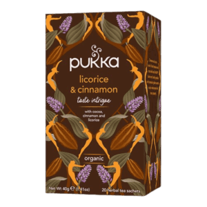 Pukka Licorice og Cinnemon te i en æske