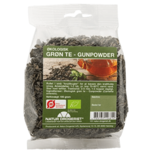 Grøn Gunpowder te fra Natur Drogeriet i en pose