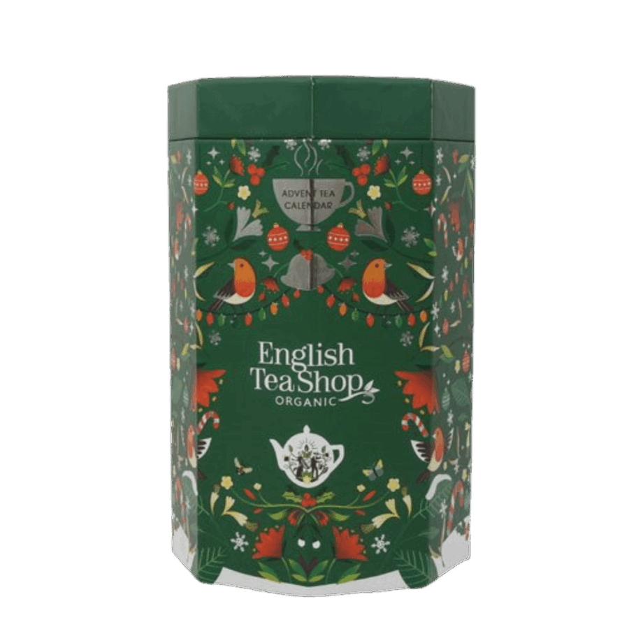 Julekalender fra English Tea shop i en juletræ med 25 te pyramider