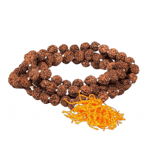 Mala_armbånd_med_Rudraksha_orange_Tassel