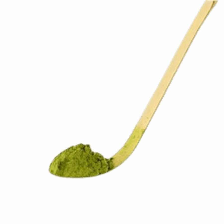 Matcha ske i bambus med matcha pulver