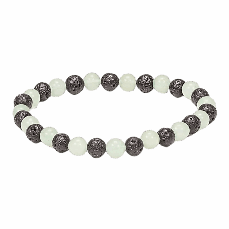 Armbånd med lavasten og aventurin krystaller