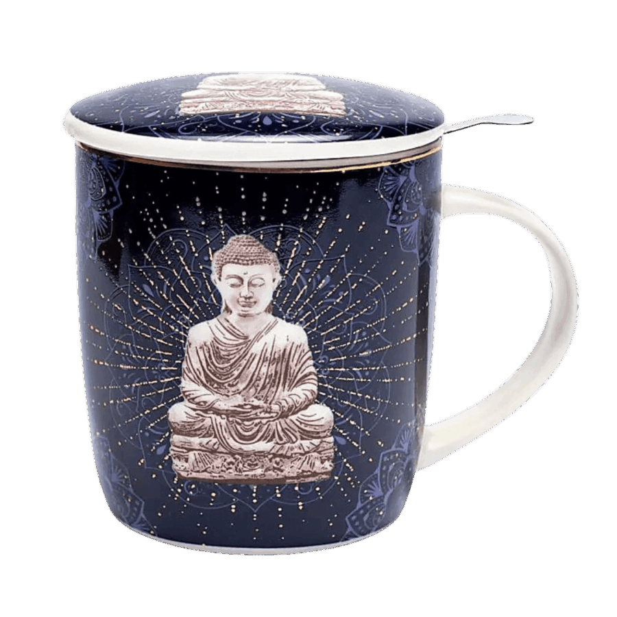 Njordisk Te krus med låg og infuser - Budda Blue