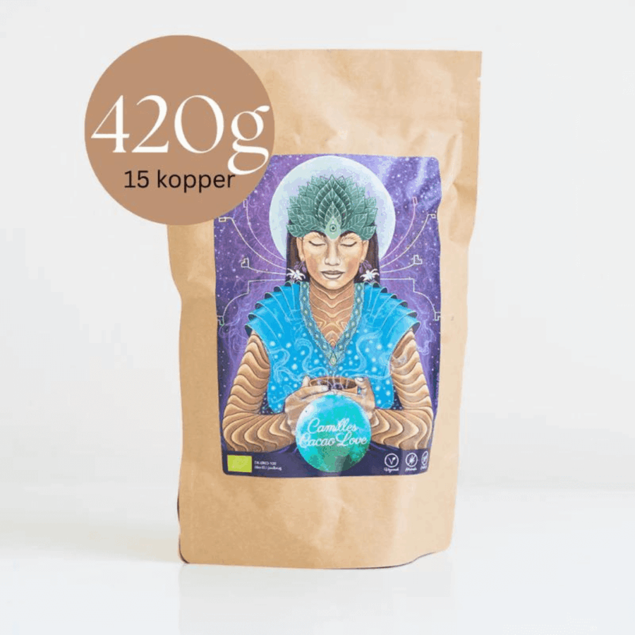 Camilles Cacao Love i en pose med 420 gram