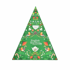 Trigular tejulekalender formet som et juletræ