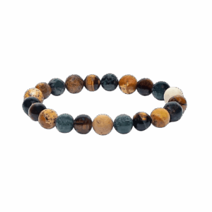 Armbånd med Tigerøje, Kambada Jaspis og Picture Jaspis sten