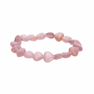 Jordbærkvarts hjerte armbånd