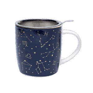 Tekrus med stjernehimlen afbilledet