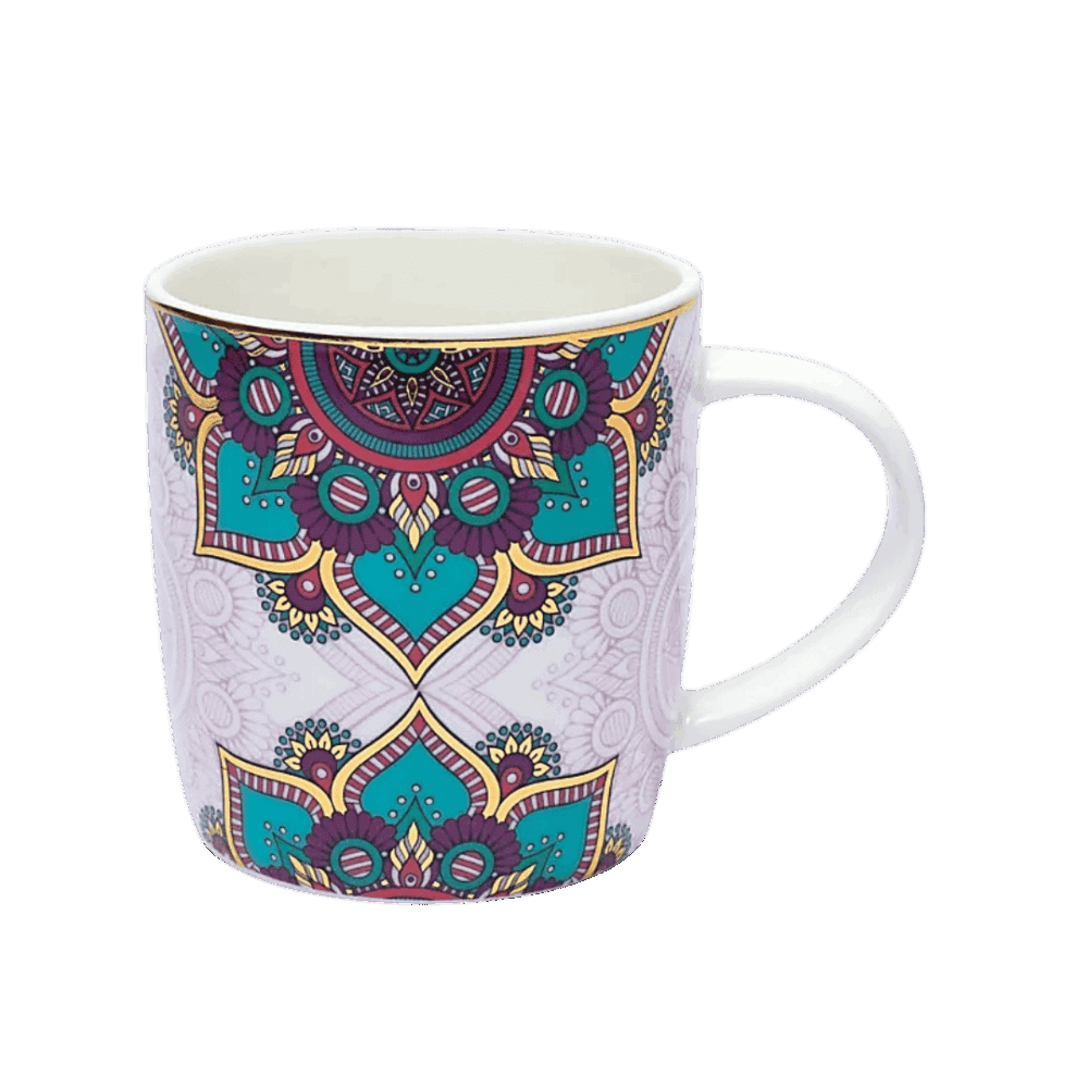 Tekrus med Mandala motiv i turkis