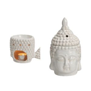 Duftlampe Buddha med spirituel elegance - hvid