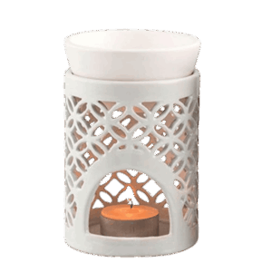 Duftlampe hvid hulmønster