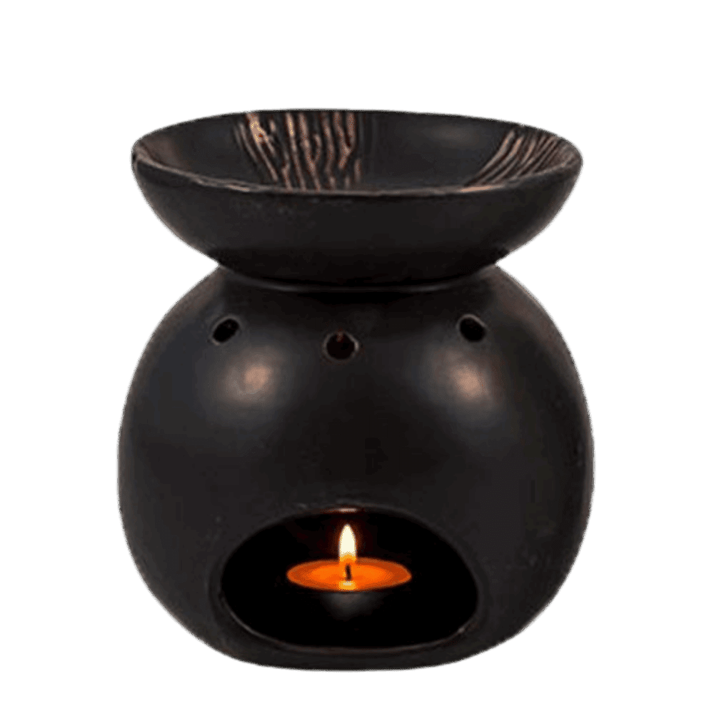 Duftlampe i keramik, sort