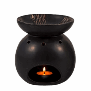 Duftlampe i keramik, sort