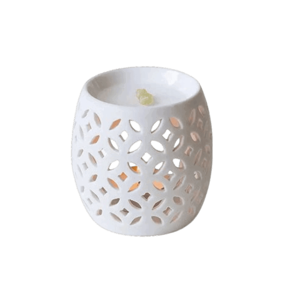 Firefly, Duftlampe i hvid keramik med rustikt design