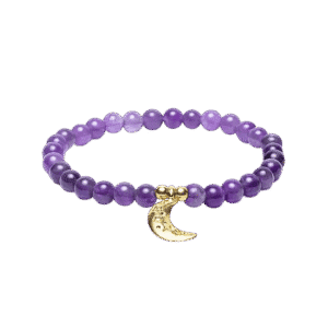 Ametyst Armbånd med Måne vedhæng