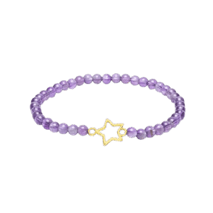 Ametyst Armbånd med Stjerne vedhæng