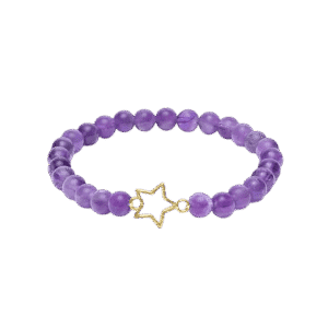 Ametystarmbånd med Stjernevedhæng – Klarhed, Spiritualitet og Indre Ro
