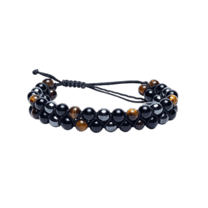 Armbånd med Hematit, Obsidian og Tigerøje – Styrke, Mod og Balance