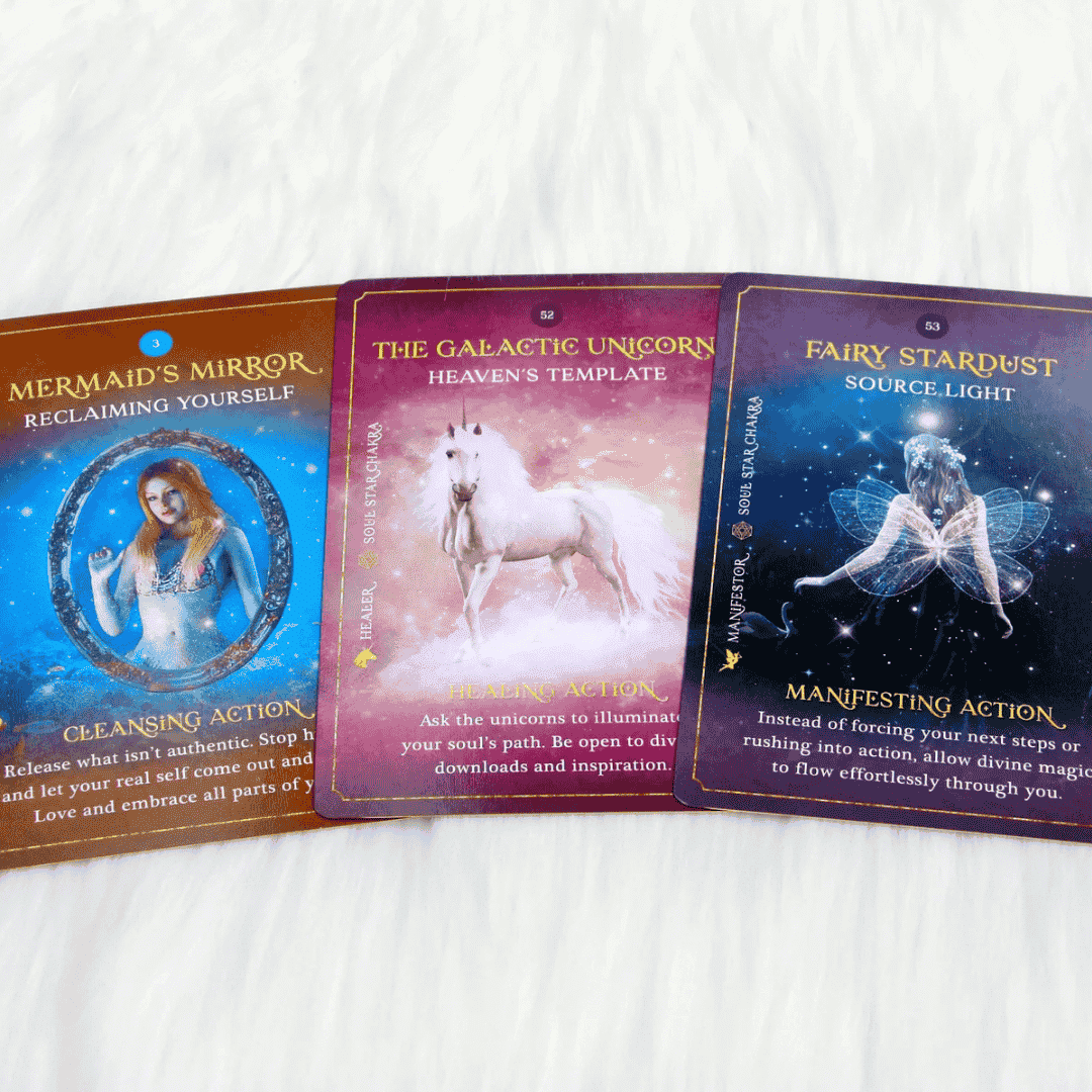 Orakelkort med 54 spirituelle guider Light Warriors Spirit kort med guldkanter
